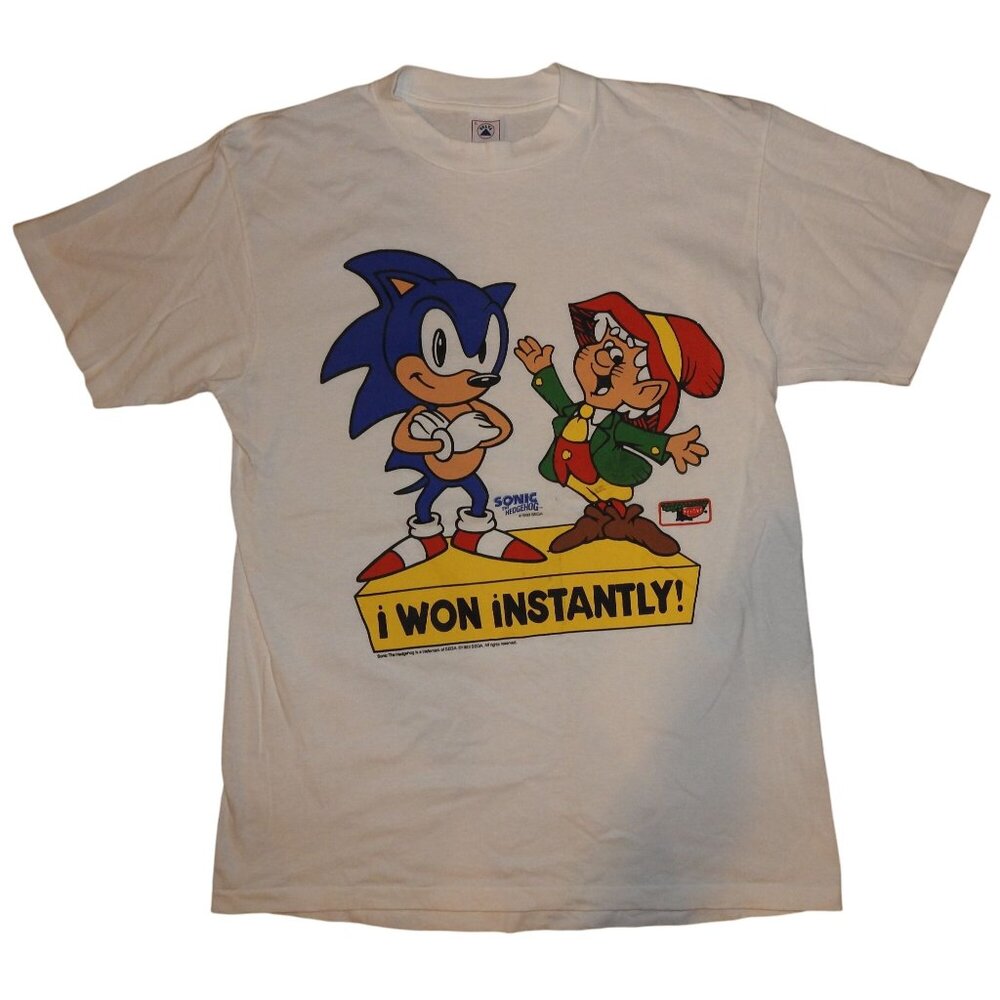 Vintage 1993 Sonic The Hedgehog x Keebler Sega Video Game Promo T-Shirt Large